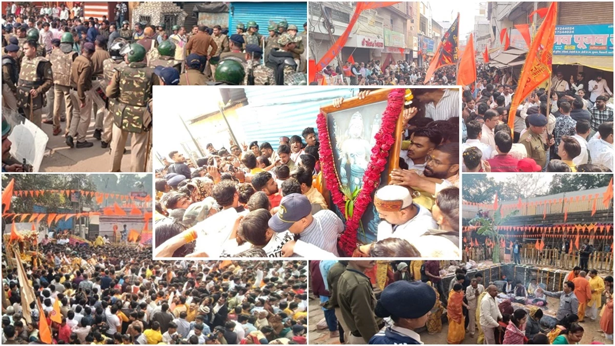 धार की भोजशाला में मां वाग्देवी के दर्शन को उमड़े श्रद्धालु, उधर नमाज अदा करने के बाद परिसर से बाहर निकले मुस्लिम समाजजन