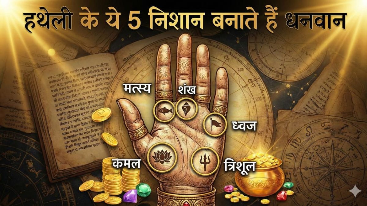 Palmistry: हथेली के ये 5 निशान बनाते हैं धनवान, क्या आपके हाथ में भी बन रहा है 'त्रिशूल' या 'अर्धचंद्र'?