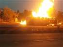 Narsinghpur Fire News: Flame in diesel tanker overturns uncontrolled on highway