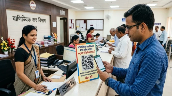 MP वाणिज्यिक कर विभाग की अनूठी पहल: दफ्तरों में शुरू हुई QR कोड फीडबैक प्रणाली, अधिकारी के व्यवहार और सफाई की जनता करेगी रेटिंग