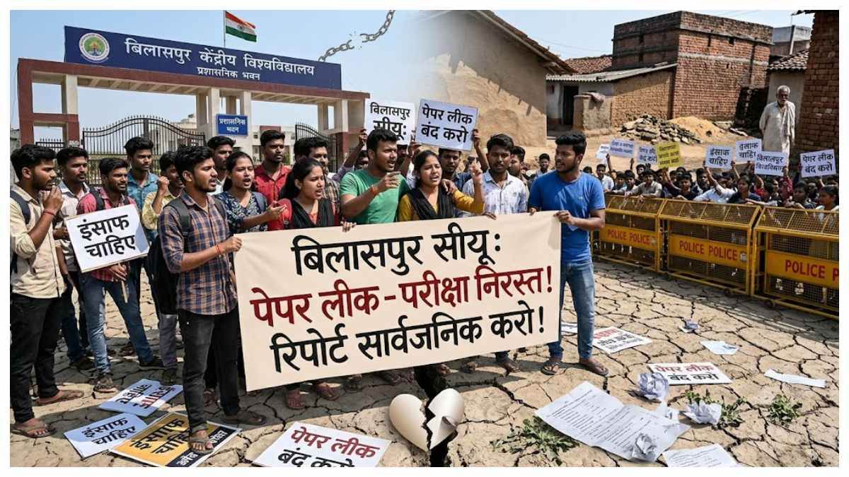 बिलासपुर सीयू में पेपर लीक पर बवंडर! निरस्त हुई परीक्षा, रिपोर्ट सार्वजनिक करने पर अड़े छात्र