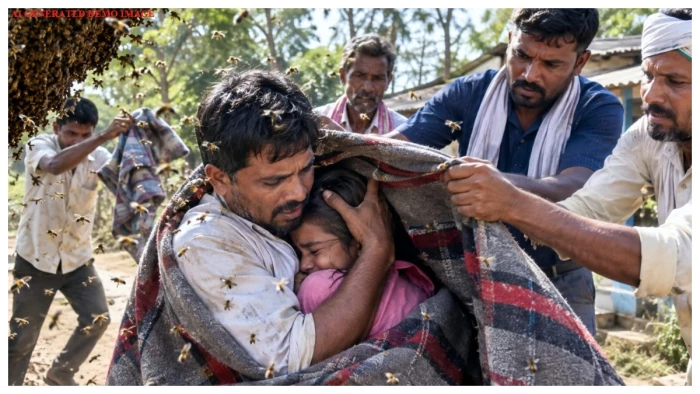 उड़द के खेत में मधुमक्खियों का हमला, 4 साल की मासूम समेत 4 लोग गंभीर, अंबिकापुर मेडिकल कॉलेज में भर्ती