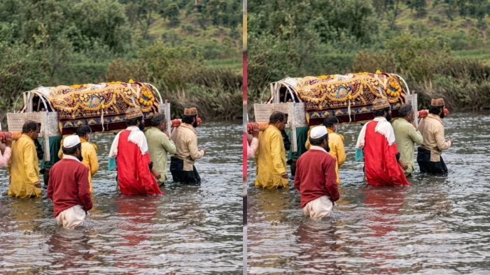 कंधे पर जनाजा और सीने तक उफनती नदी की धार, जान पर खेलकर कब्रिस्तान पहुंचे लोग; मध्य प्रदेश के नोरोजाबाद का मामला