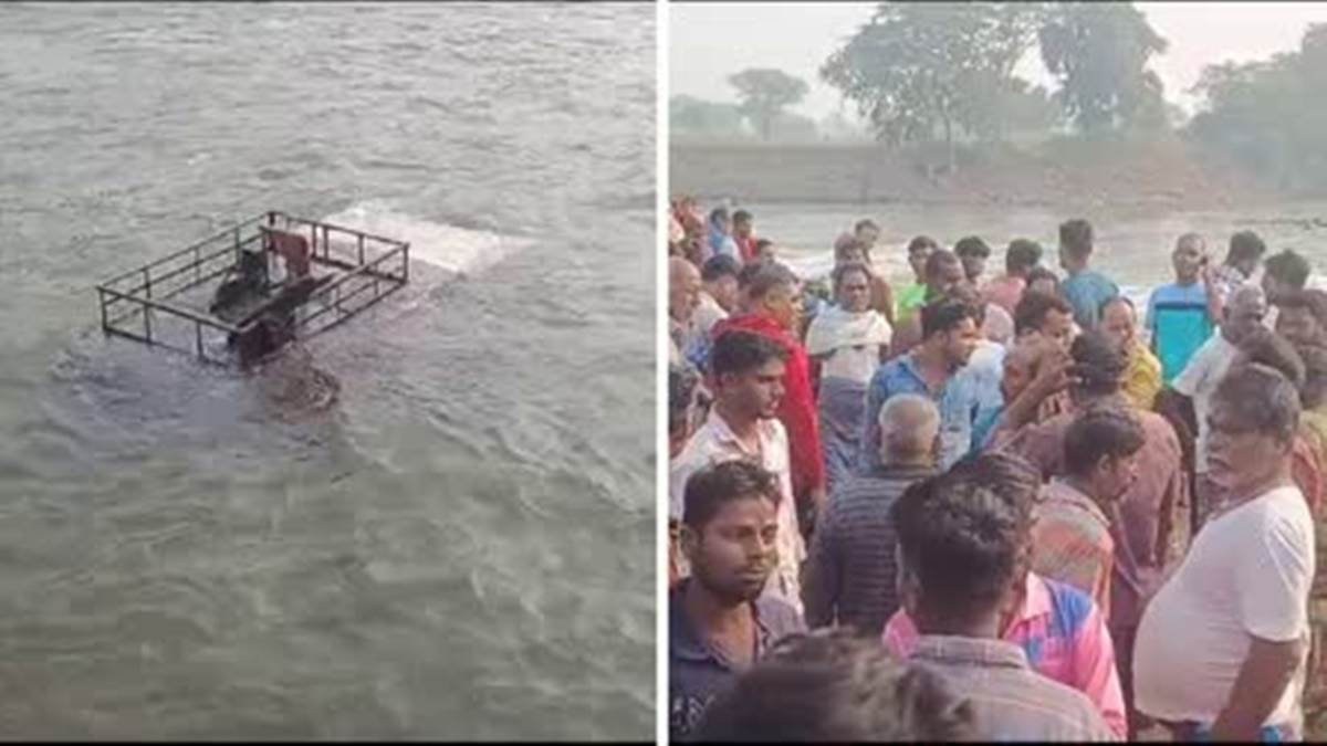 छत्तीसगढ़ के सक्ती में बच्चों से भरी स्कूल वाहन सोन नदी में पलटी, वाहन में 18 बच्चे थे सवार