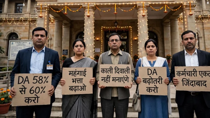 केंद्र ने 60 प्रतिशत किया DA, एमपी में अब भी 58 प्रतिशत, भोपाल में कर्मचारियों ने काली दीपावली मनाने की दी चेतावनी