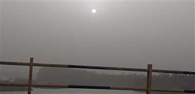 रात में हुई बारिश, दिनभर छाया रहा कोहरा