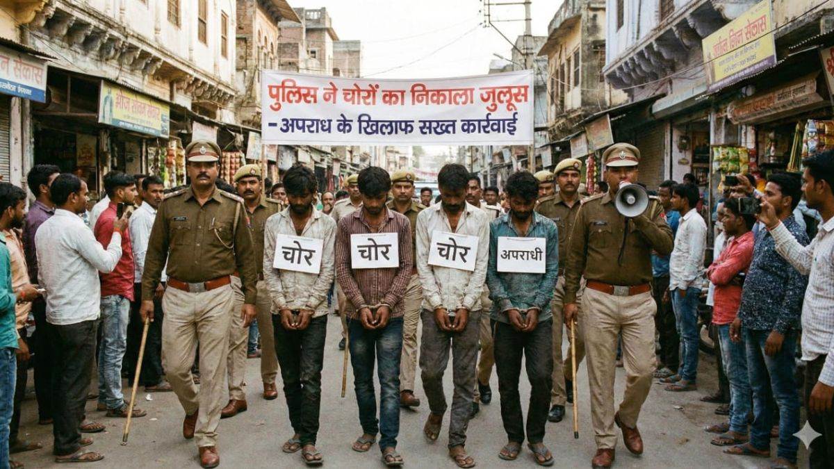 बालाघाट पुलिस ने सिखाया अनूठा सबक, चोरी के आरोपियों का निकाला जुलूस, पीड़ित के घर ले जाकर मंगवाई माफी