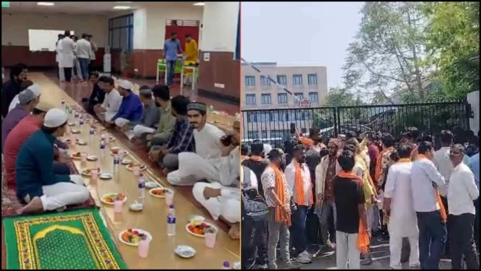 भोपाल AIIMS में इफ्तार पर बवाल, बजरंग दल ने गंगाजल से किया परिसर का शुद्धिकरण, सामूहिक हनुमान चालीसा का पाठ