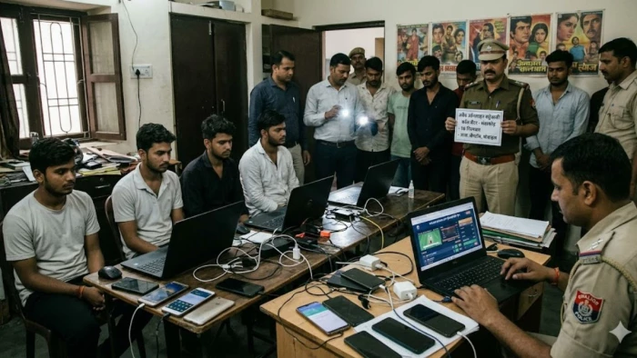 घर में चल रहा था ठगी का कॉल सेंटर, ऑनलाइन गेम में पहले जिताकर फंसाते, ज्यादा रकम लगाते ही हार शुरू