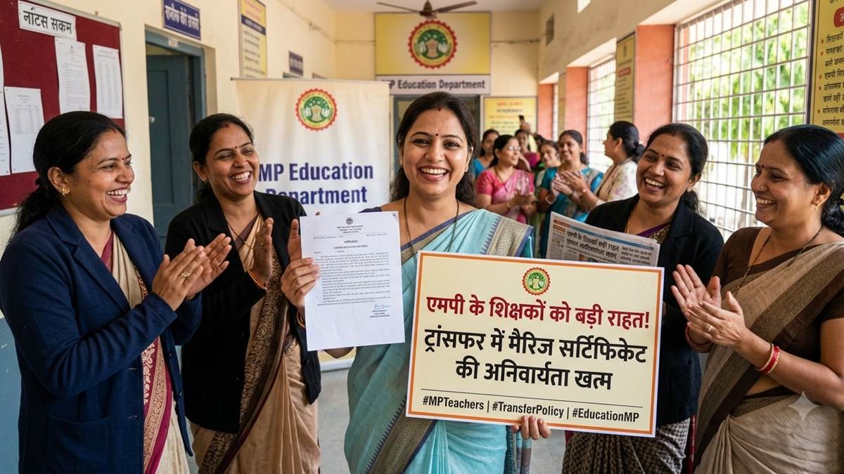 एमपी के शिक्षकों को राहत, ट्रांसफर में मैरिज सर्टिफिकेट अनिवार्यता को लेकर देर रात आदेश जारी कर दी गई ढील, अब वैकल्पिक दस्तावेज दे सकेंगे