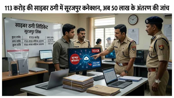 21 राज्यों में ठगी का जाल, 113 करोड़ की ठगी का सूरजपुर कनेक्शन, 50 लाख के लेन-देन की पुष्टि