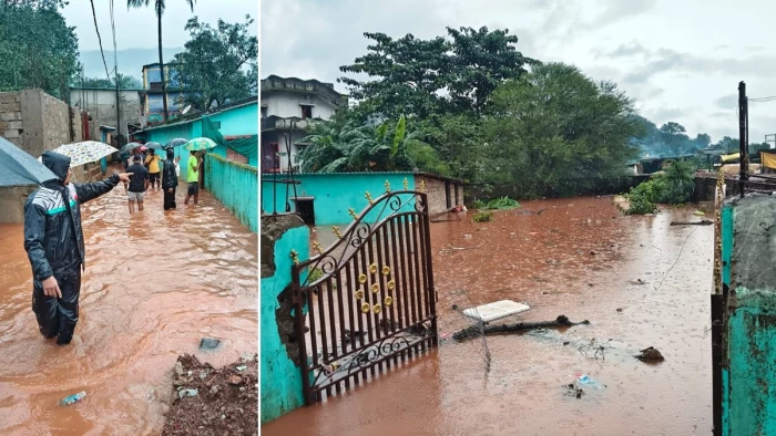 छत्तीसगढ़ के किरंदुल में बारिश का कहर, नाले का पानी घरों में घुसा... छोटेडोंगर की माड़ीन नदी भी उफान पर