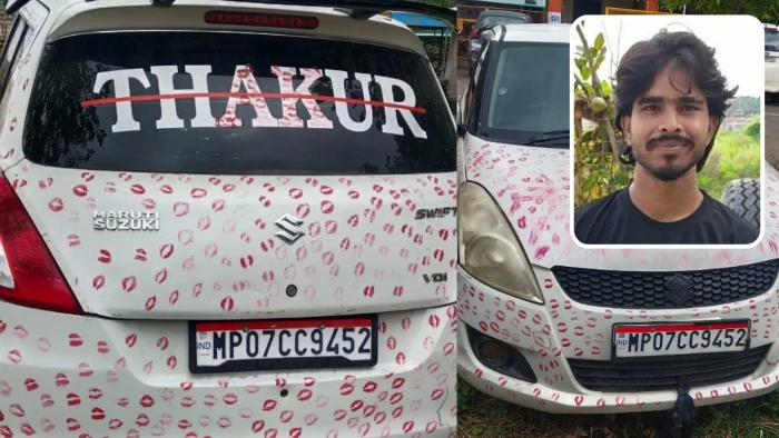 सोशल मीडिया रील्स के लिए कार पर चिपकाए 'लिपस्टिक हसबैंड' के स्टीकर... ग्वालियर में रंगबाजी पड़ी भारी, पुलिस ने जब्त की कार