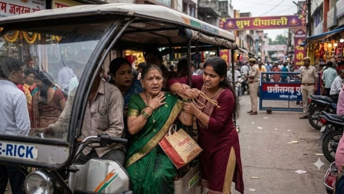 रायपुर में त्योहारों की भीड़ में ‘लेडी गैंग’ एक्टिव, ई-रिक्शा में सहायक संचालक के गले से चेन स्नैचिंग; पुलिस ने बढ़ाई निगरानी