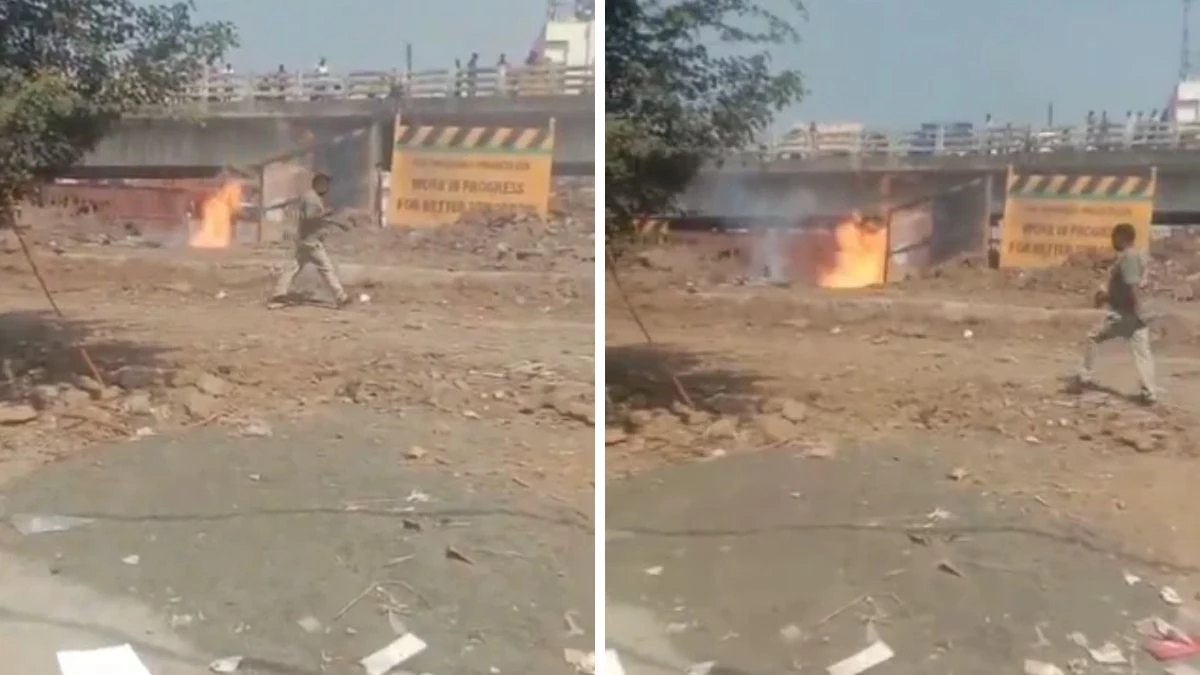भोपाल के भानपुर ब्रिज पर गैस पाइपलाइन में लगी भीषण आग, टेलीकॉम केबल भी आई चपेट में, इंटरनेट-मोबाइल सेवा ठप