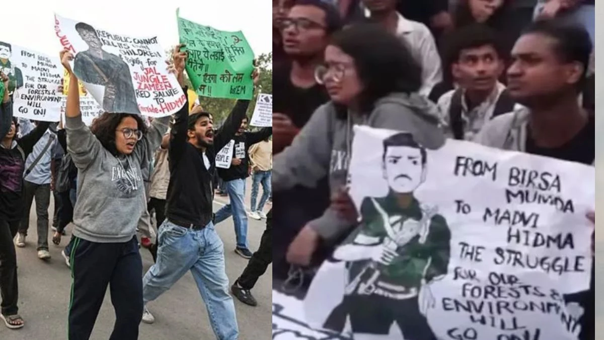 कितने हिडमा मारोगे... इंडिया गेट पर प्रदूषण के खिलाफ प्रदर्शन में नक्सली के समर्थन में लगे नारे, FIR दर्ज