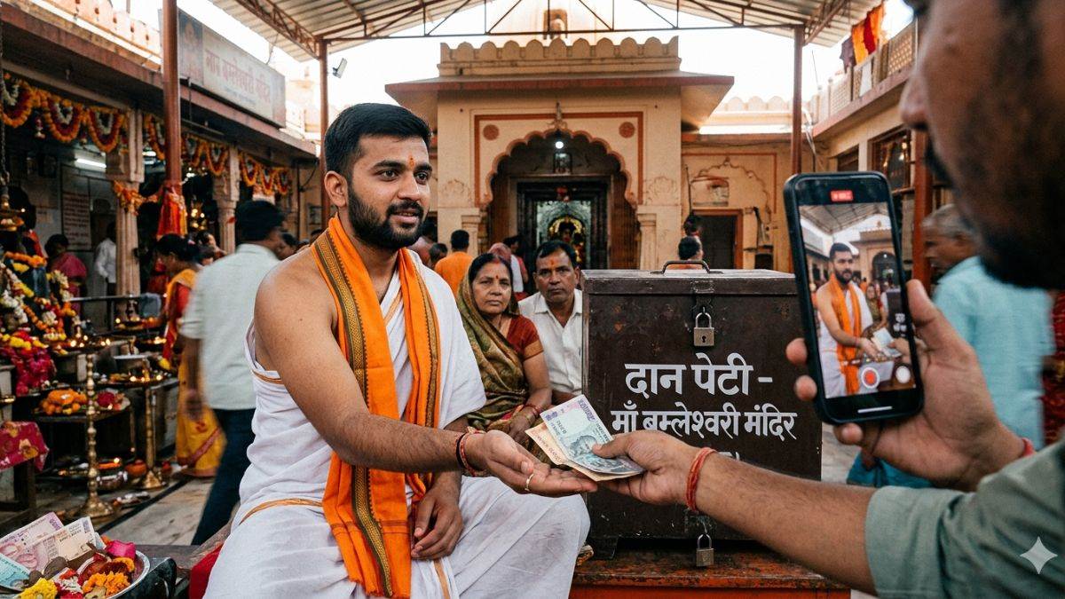 छत्तीसगढ़: कैमरे में कैद पुजारी का खेल... दान पेटी की जगह हाथ में लिए पैसे, बम्लेश्वरी मंदिर ट्रस्ट ने लिया एक्शन