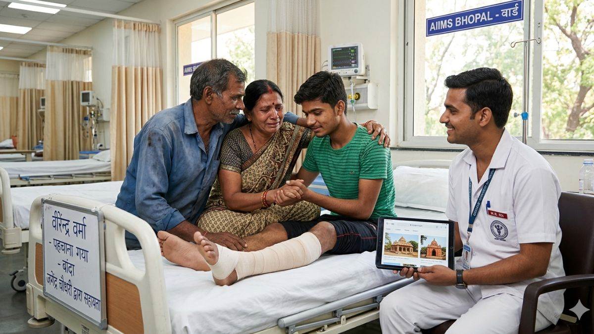 Bhopal AIIMS: याददाश्त खो चुके युवक को नर्स ने दिखाया मंदिर का फोटो, 6 महीने से लापता बेटे को लेने बांदा से आए माता-पिता