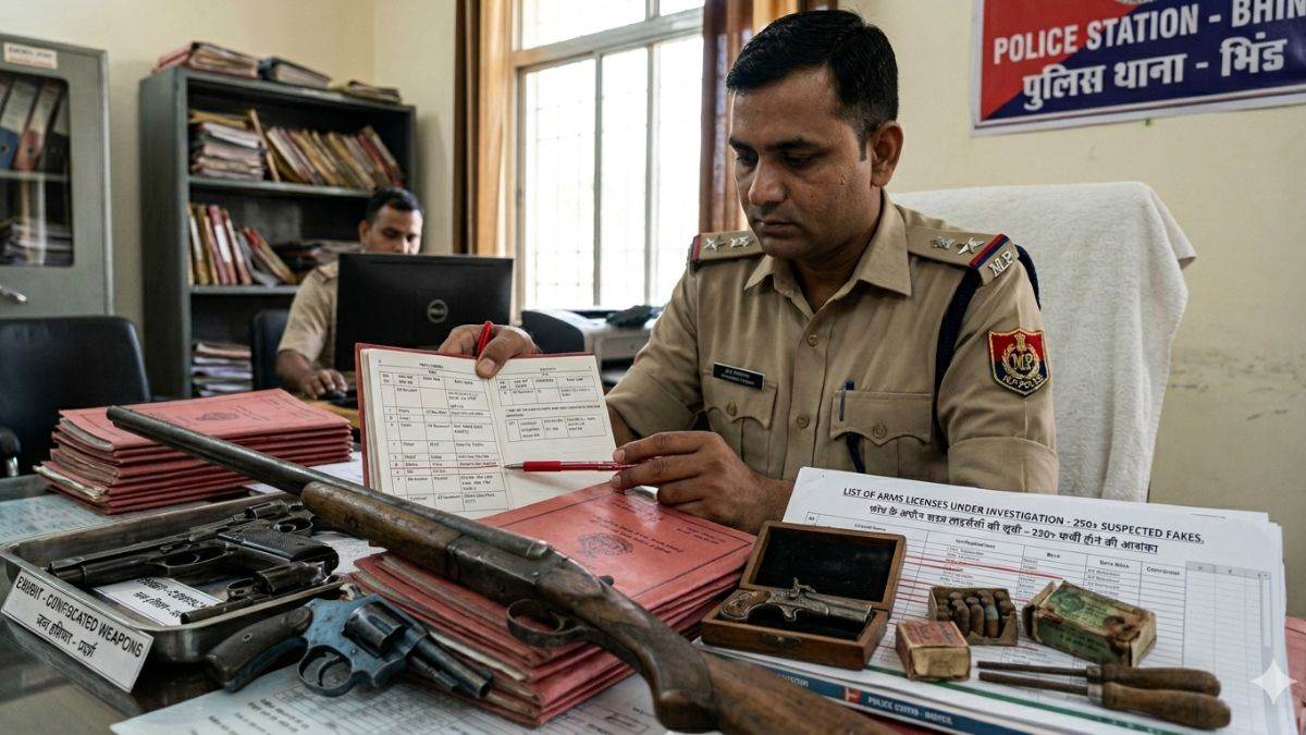 भिंड में फर्जी लाइसेंस पर बड़ी कार्रवाई: 250 से ज्यादा पिस्टल और रिवॉल्वर के लाइसेंस फर्जी, अपराधियों को भी बांटे गए हथियार