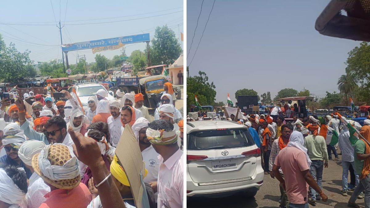 अनूपपुर में किसानों ने सड़क पर खड़े किए ट्रैक्टर, चंदास चौराहे पर लंबा जाम;...