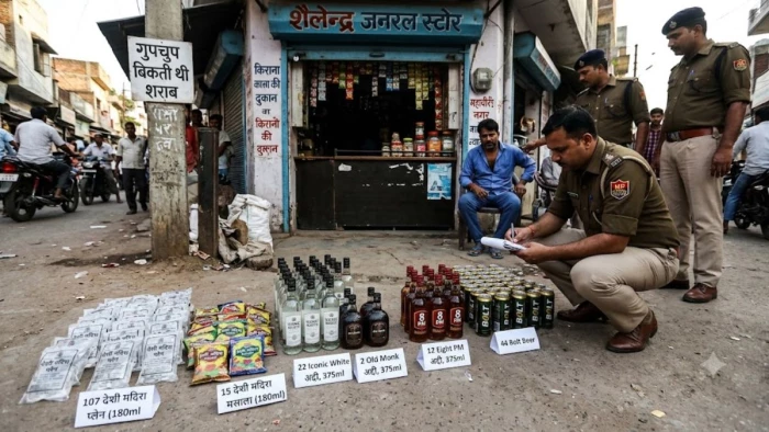 आबकारी विभाग की कार्रवाई से खुलासा, किराना की आड़ में चल रहा था शराब का 'ठेका', केस दर्ज