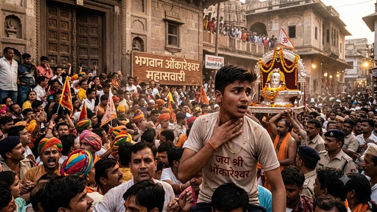 भगवान ओंकारेश्वर की महासवारी में भीड़ का फायदा उठाकर उड़ा ली पांच तोले सोने की चेन