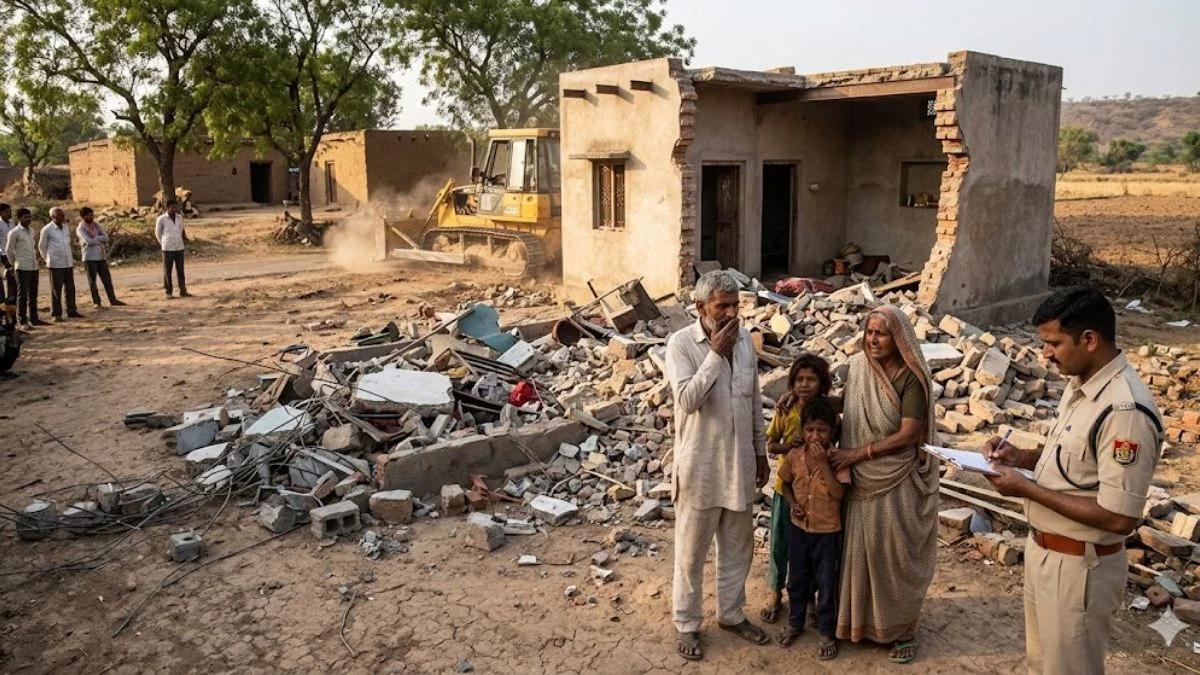 ग्वालियर में लव मैरिज का खौफनाक बदला: नाराज पिता ने दामाद के घर चलवाया बुलडोजर, दहशत में परिवार ने छोड़ा गांव