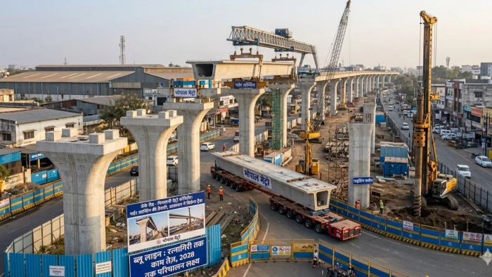 रफ्तार पकड़ेगी भोपाल मेट्रो! जेके रोड से पिपलानी तक पिलरों का काम पूरा, गर्डर लॉन्चिंग शुरू