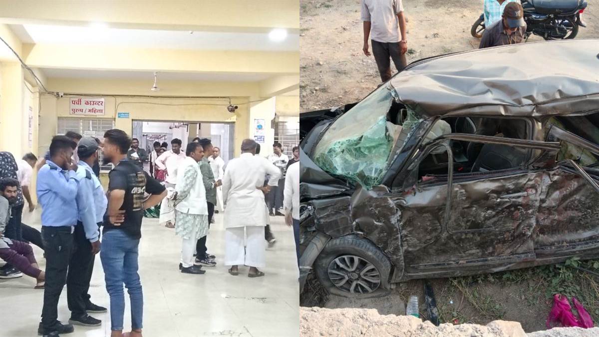खंडवा में बारात की कार खंडहरनुमा मकान से टकराई, तीन युवकों की मौत; 2 गंभीर घायल