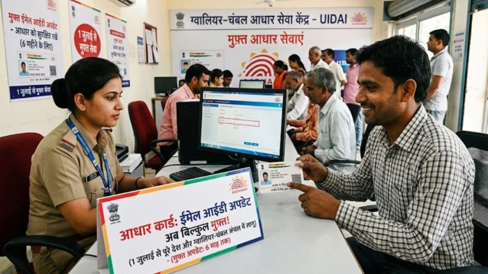 आधार कार्ड यूजर्स के लिए बड़ी राहत: 1 जुलाई से मुफ्त में अपडेट होगी ईमेल आईडी, यूआईडीएआई ने खत्म की 75 रुपये की फीस