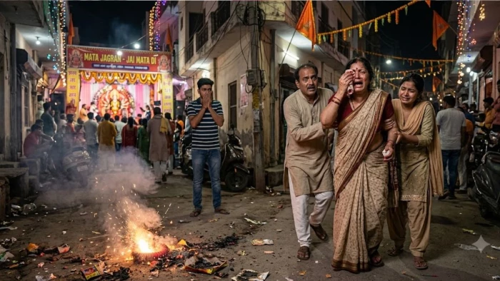 रिश्तेदार के बेटे की लापरवाही से महिला की चली गई रोशनी, माता के जागरण में पटाखा आंख में लगा