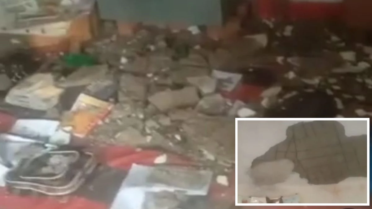 अब मध्य प्रदेश में सरकारी स्कूल की छत का हिस्सा गिरा, बाल-बाल बचे छात्र… शहडोल का मामला