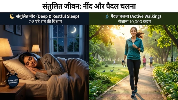 रोज 7 से 8 घंटे की नींद लें और 30 मिनट पैदल चलें, फिर देखें सेहत में बदलाव