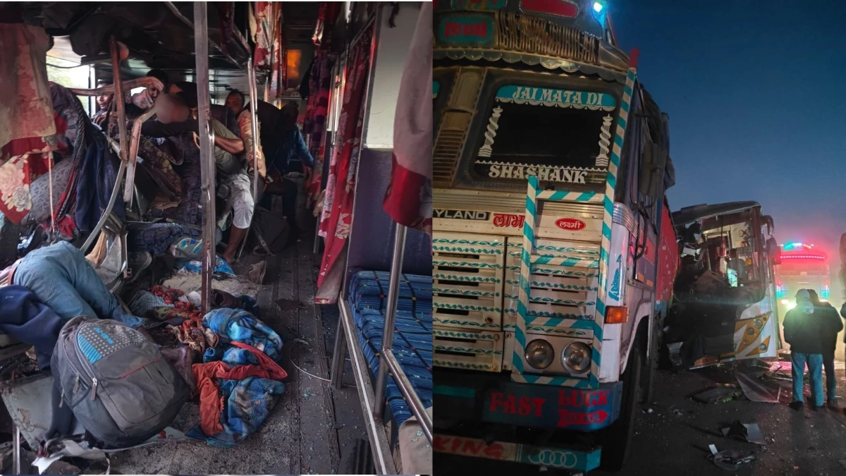 छत्तीसगढ़ में 22 यात्रियों को लेकर अंबिकापुर से रायपुर जा रही बस ट्रक में घुसी, 3 की मौत