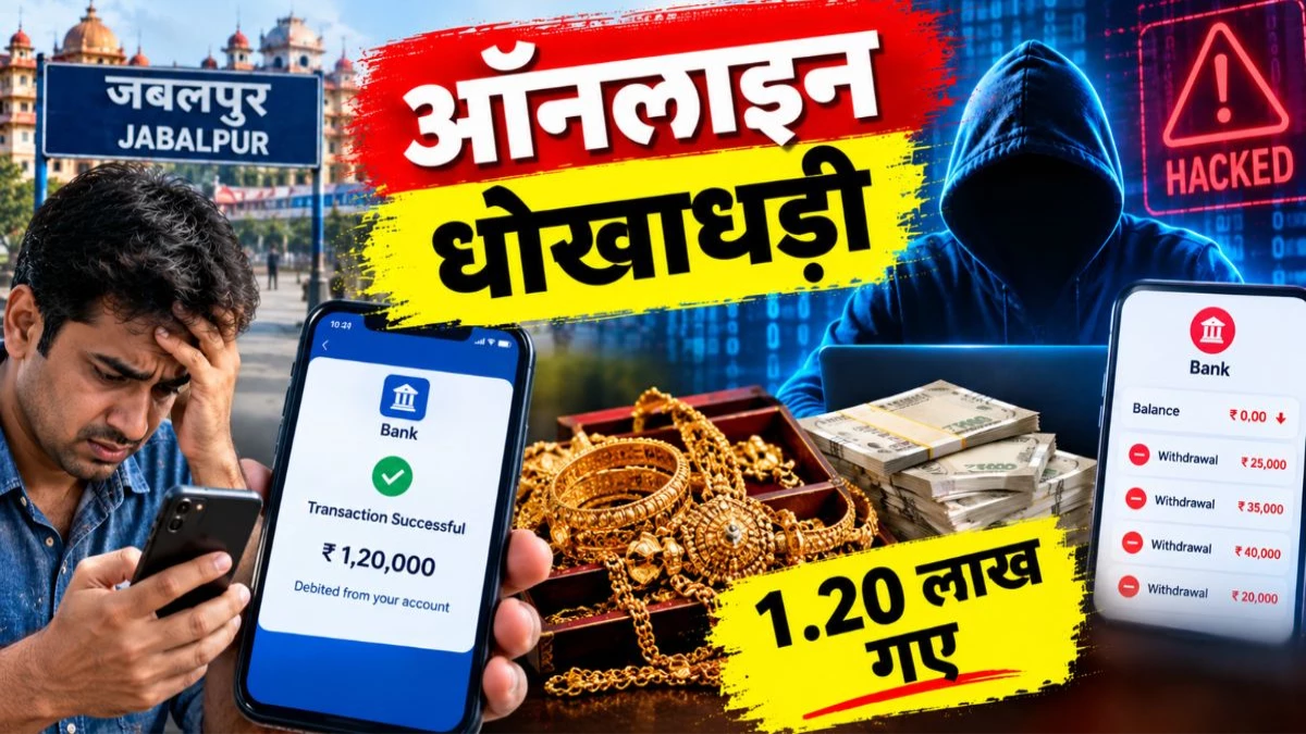 जबलपुर में ऑनलाइन धोखाधड़ी, सोना खरीदने के बाद रुपये ट्रांसफर करते समय मोबाइल हैक, खातों से निकाले 1.20 लाख रुपये