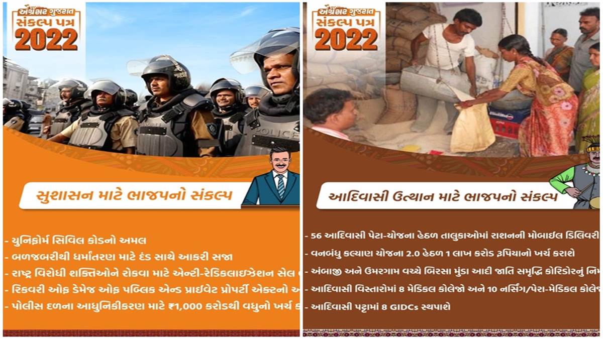 BJP Sankalp Patra Gujarat: भाजपा के संकल्प पत्र 2022 की 32 प्रमुख बातें