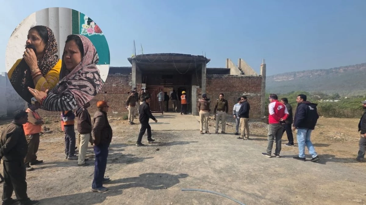 भाजपा नेता नीलेश रजक की हत्या के आरोपी के मकान पर चला बुल्डोजर, बड़ी संख्या में पुलिस बल तैनात