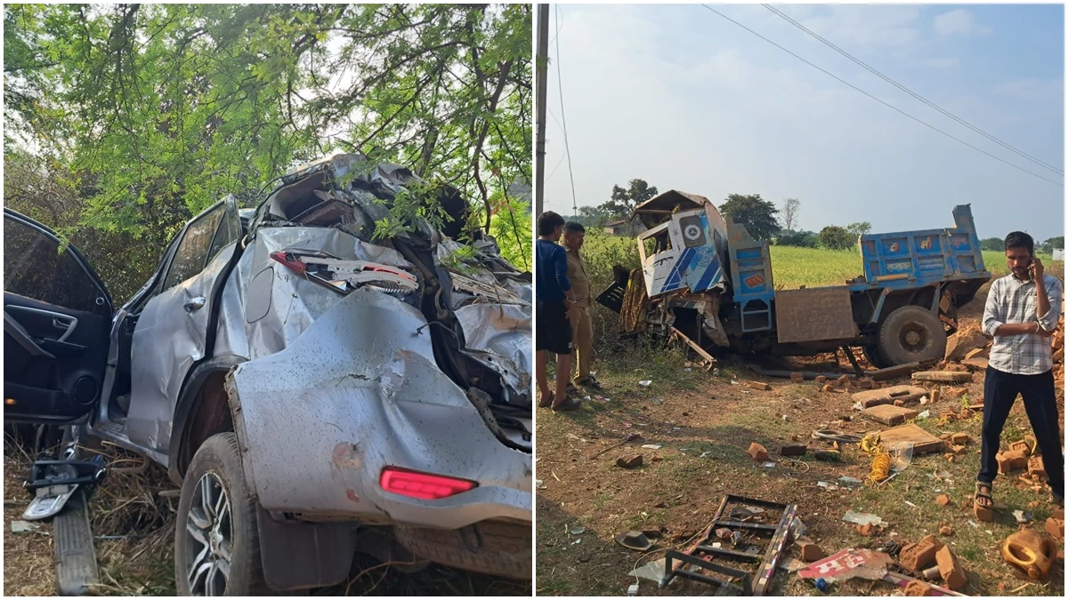 सिवनी में नेशनल हाईवे 44 पर लखनवाड़ा के सिमरिया पुल हादसा पर हादसा, डंपर और कार भिड़े, 1 की मौत, 8 घायल