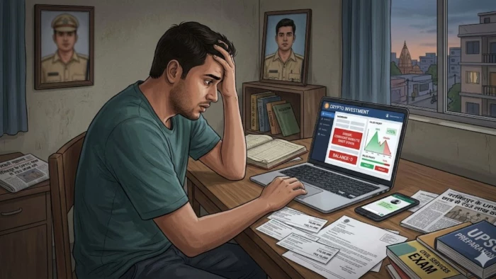 भोपाल में क्रिप्टो फ्रॉड का बड़ा मामला: UPSC की तैयारी कर रहे छात्र से 53 लाख रुपये ठगे, ऑनलाइन जाल में फंसाया; ऐसे खुली पोल