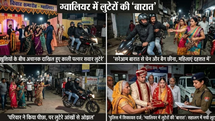 ग्वालियर में लुटेरों की 'बारात'... 17 मिनट में दो शादियों में लूट, पहले चाचा से बैग लूटा फिर दूल्हे के पिता से 95 हजार लूटे