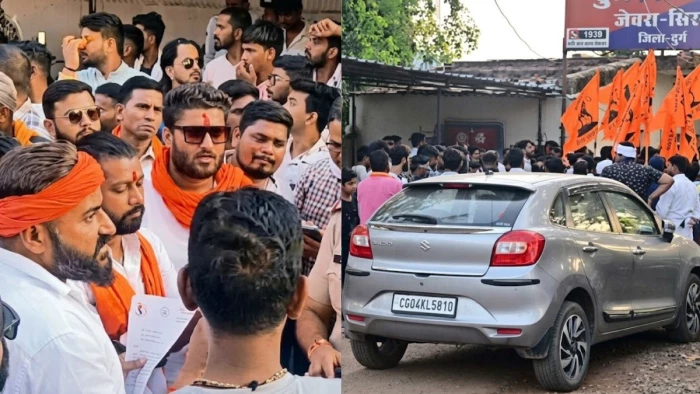दुर्ग में 'फेक मैरिज पार्टी' के आयोजन पर बवाल, भड़के हिंदू युवा मंच ने जेवरा सिरसा चौकी का किया घेराव, मैनेजर अरेस्ट