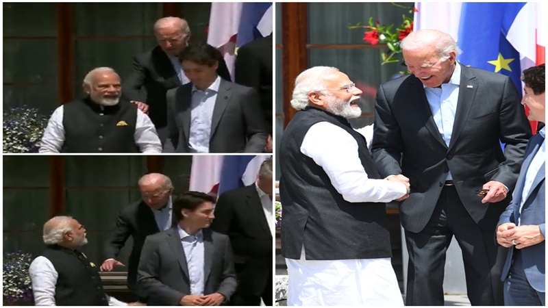 G 7 Summit में दिखा देश का दम पीएम मोदी से हाथ मिलाने खुद चलकर आये अमेरिकी राष्ट्रपति बाइडन 7650