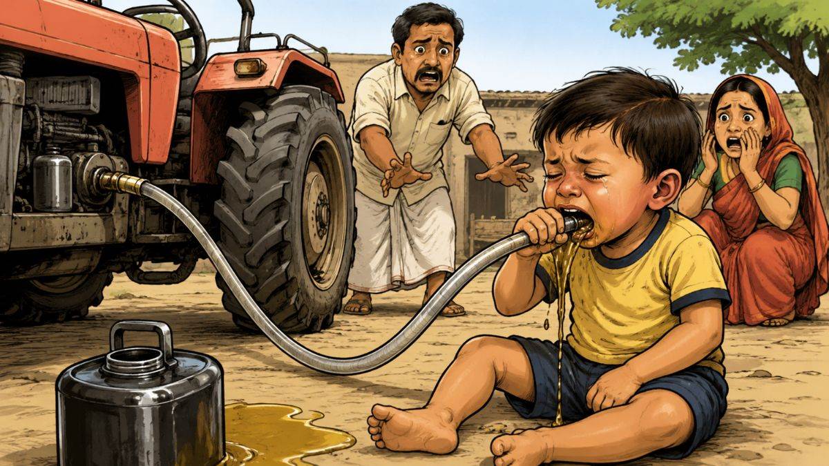 राजगढ़ में लापरवाही बनी जान की आफत; खेल-खेल में 2 साल के मासूम ने ट्रैक्टर की नली से पिया डीजल, हालत गंभीर