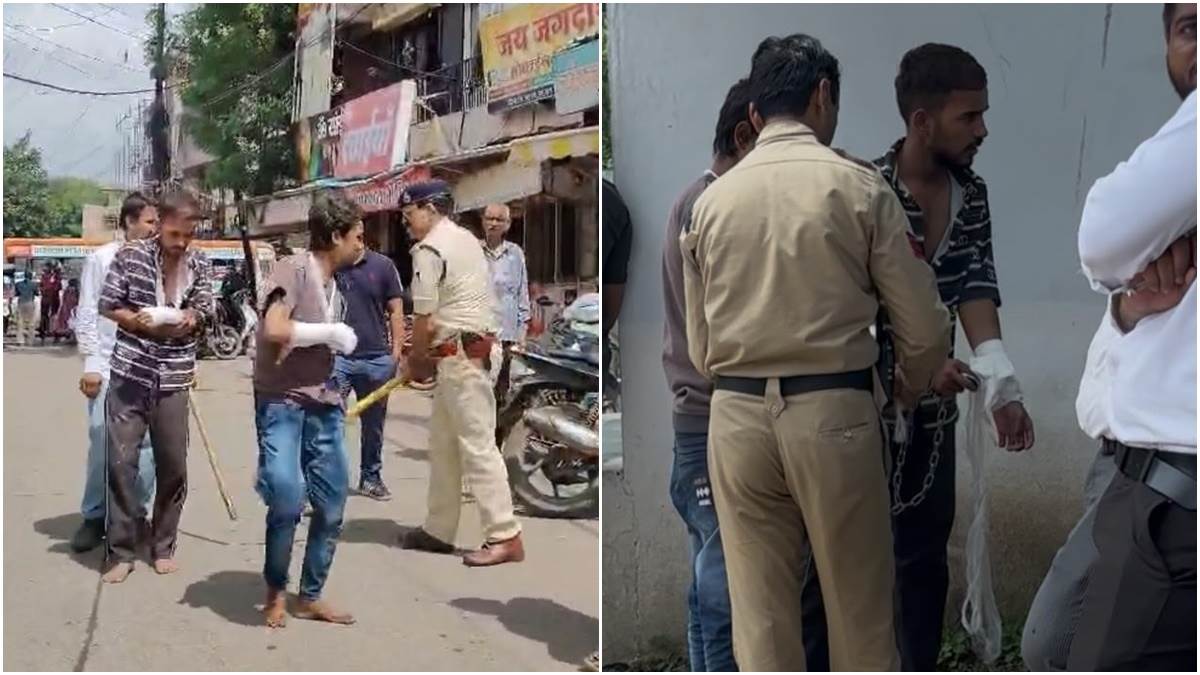 वाह री इंदौर पुलिस! बदमाशों को झूठा पट्टा बांध जुलूस निकाला, जेल के गेट पर खुली पोल