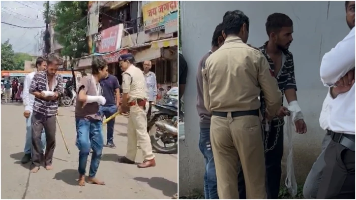 वाह री इंदौर पुलिस! बदमाशों को झूठा पट्टा बांध जुलूस निकाला, जेल के गेट पर खुली पोल