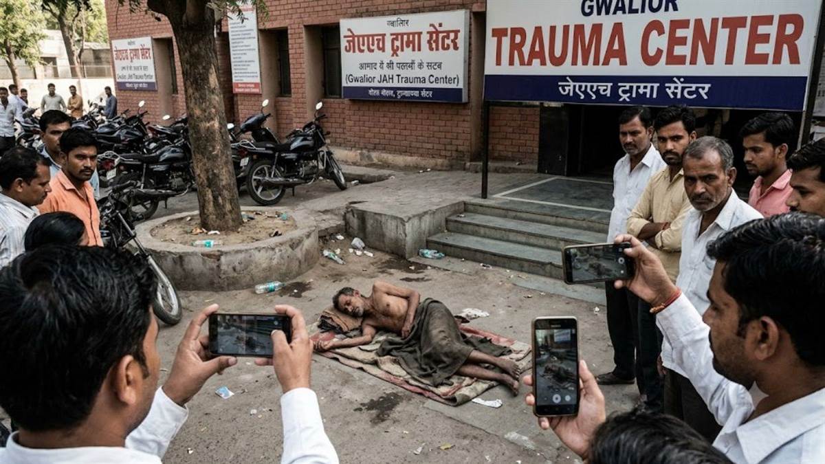 JAH के ट्रामा सेंटर बाहर बेसहारा की मौत: 3 दिन तक पड़ा रहा मरीज, वीडियो वायरल होते ही मचा हड़कंप