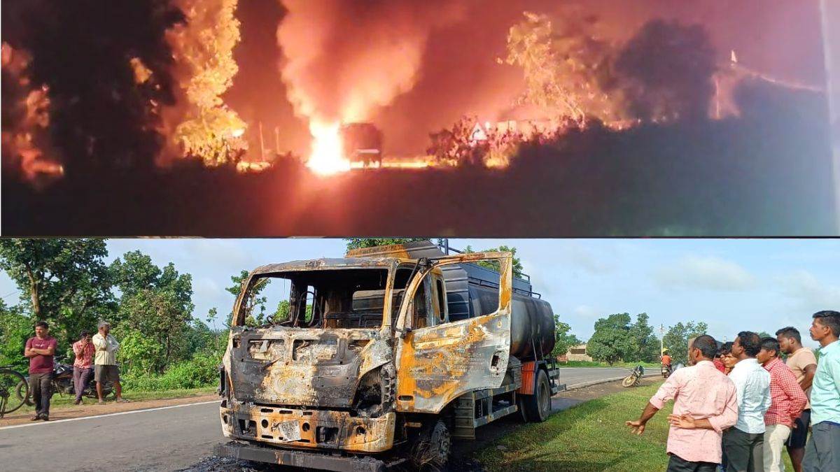 MP के सिवनी-बालाघाट रोड पर ढाबा और पेट्रोल-डीजल टैंकर में लगी भीषण आग... जिंदा जल गया युवक