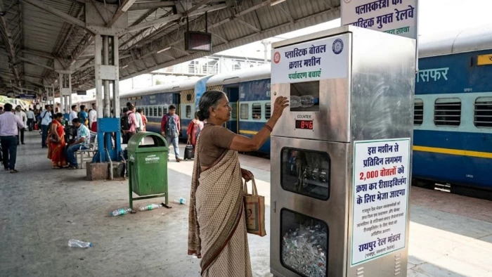 70 हजार यात्रियों वाले रायपुर स्टेशन पर नई सुविधा, लगेंगी छह प्लास्टिक बॉटल क्रशर मशीनें