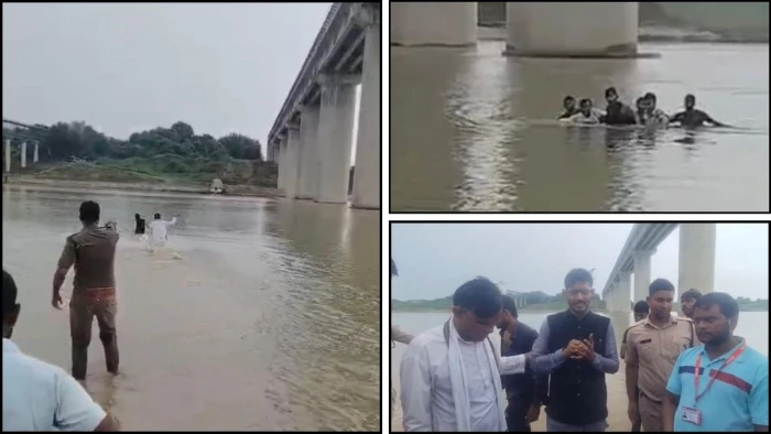 स्टीमर चालू करवाने के लिए कांग्रेस ब्लॉक अध्यक्ष ने चंबल नदी में लगाई छलांग, पुलिस ने डूबने से बचाया, उसैद घाट पर मचा हड़कंप