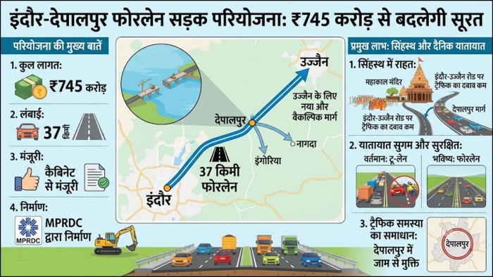 745 करोड़ रुपये में बनेगी इंदौर-देपालपुर के बीच 37 किमी लंबी फोरलेन रोड 745 करोड़ रुपये में बनेगी इंदौर-देपालपुर के बीच 37 किमी लंबी फोरलेन रोड